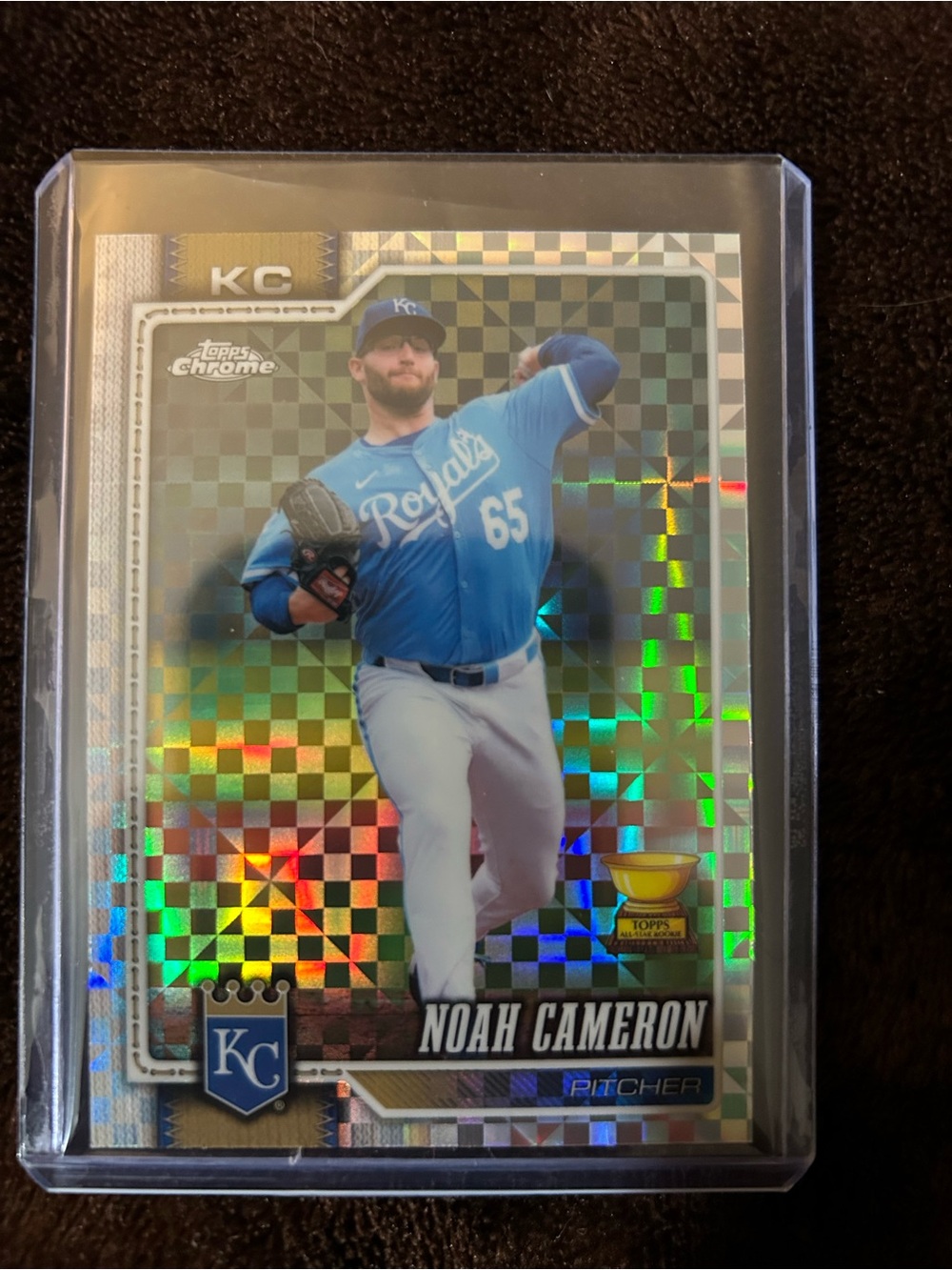 Topps Chrome Noah Cameron Royals Blue Holographic Card